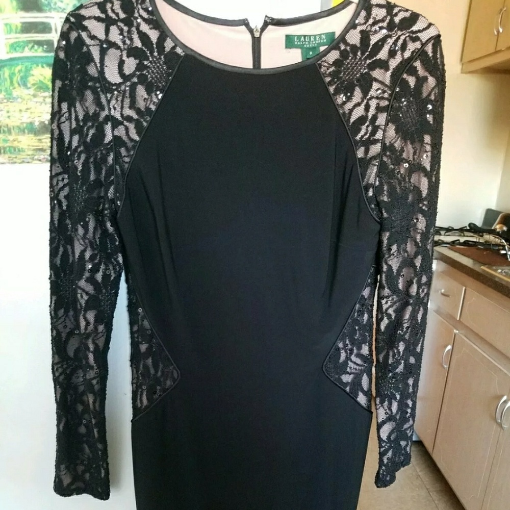 Ralph Lauren dress size 8 black sequin